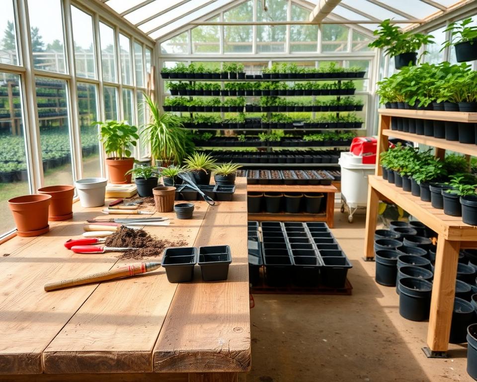 functional potting area setup