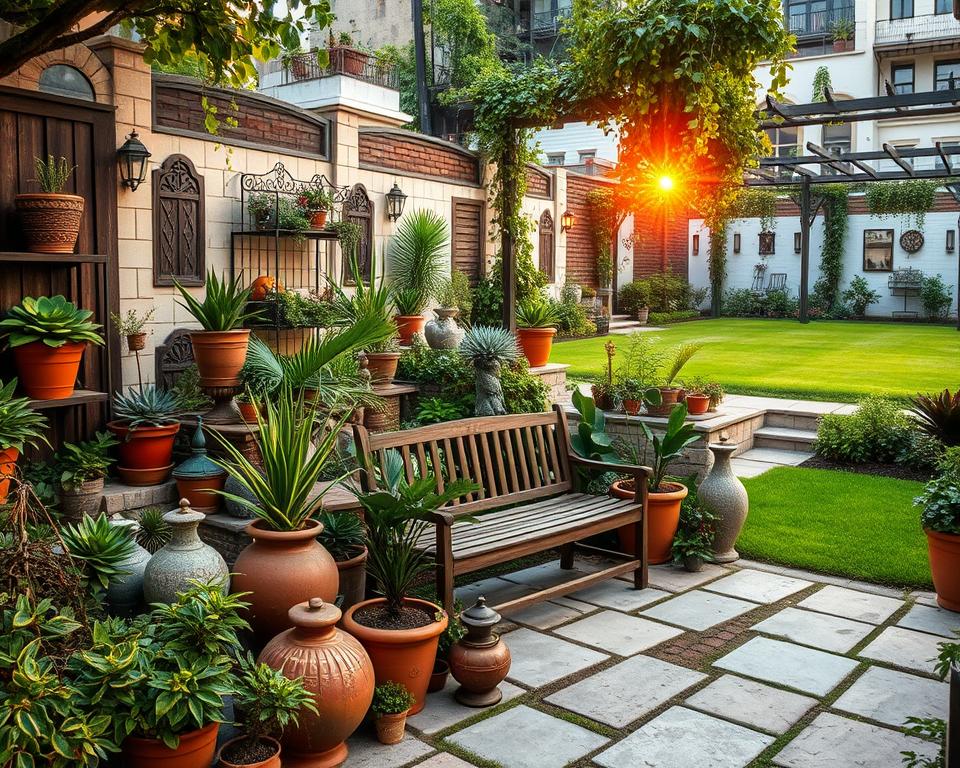 garden accessories and hardscaping design