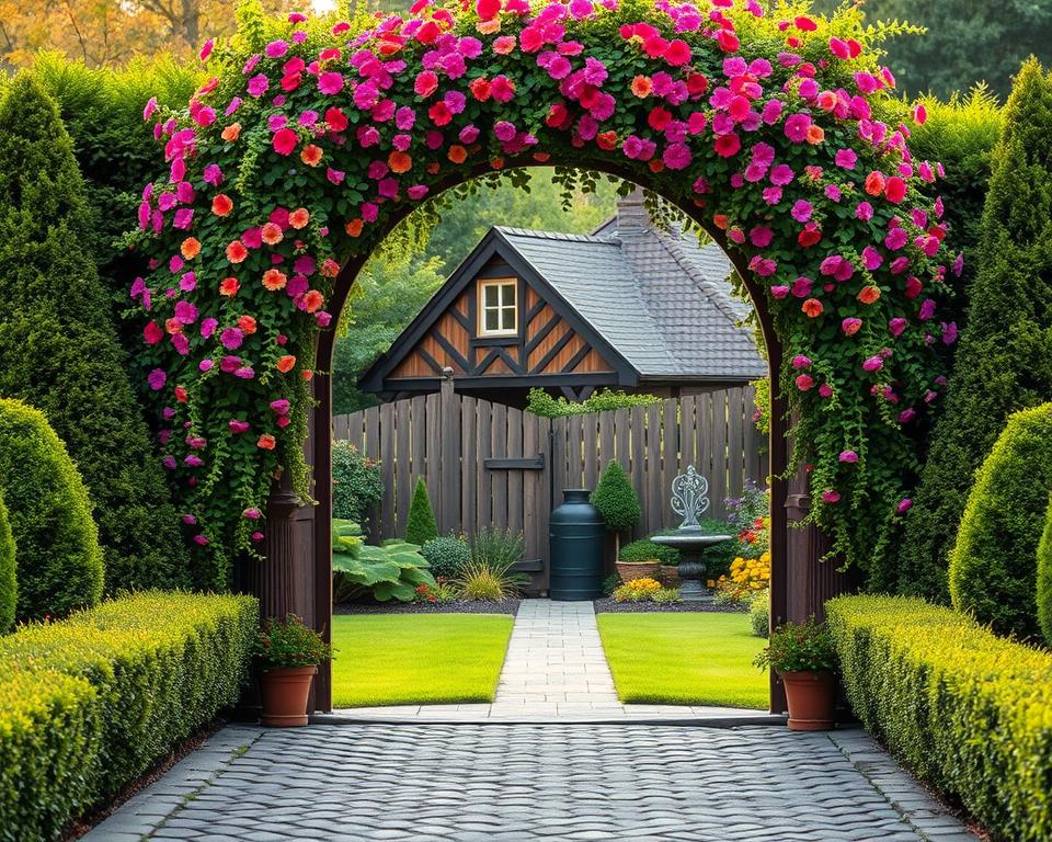 garden entrance displays