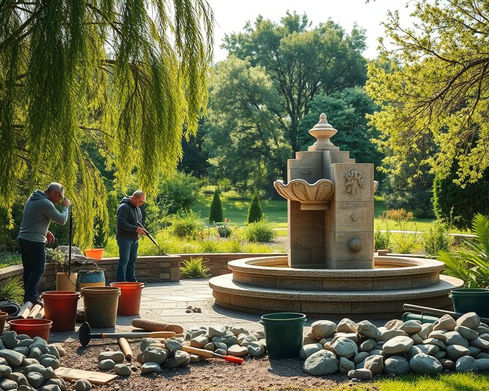 garden fountain construction