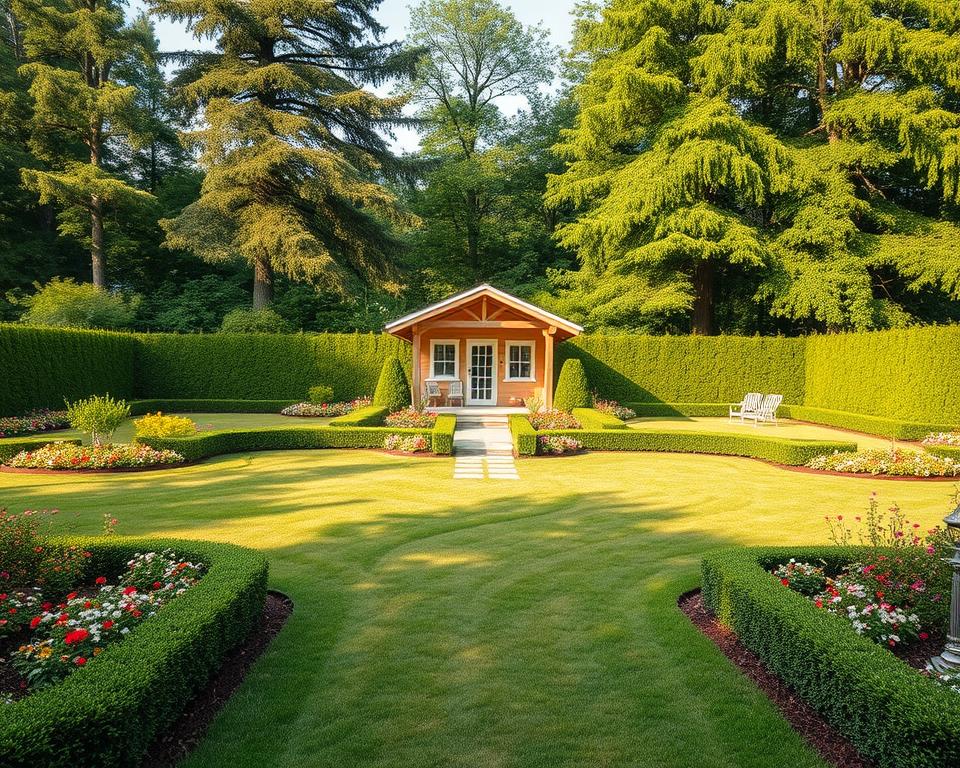 garden layout assessment for summer house placement