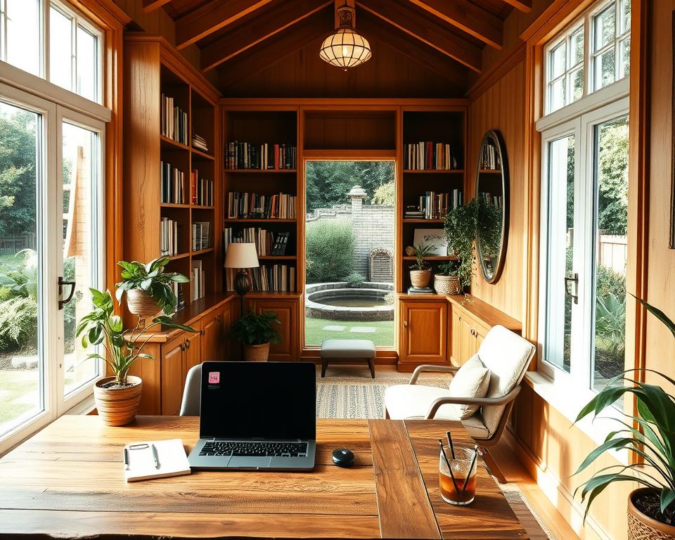 garden office workspace zones