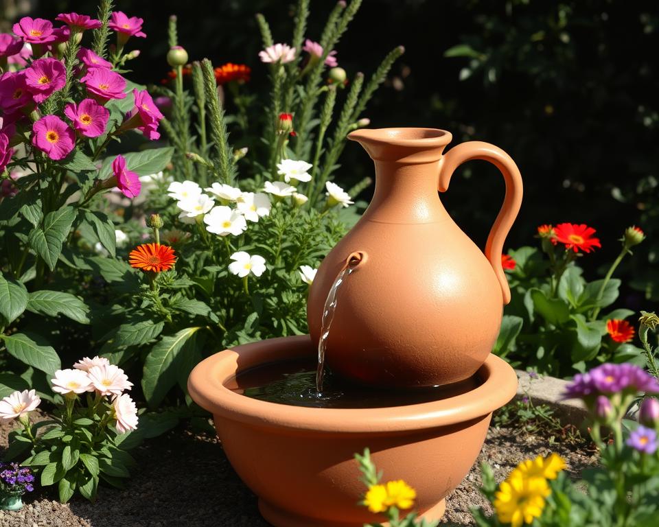 garden pouring jug water features