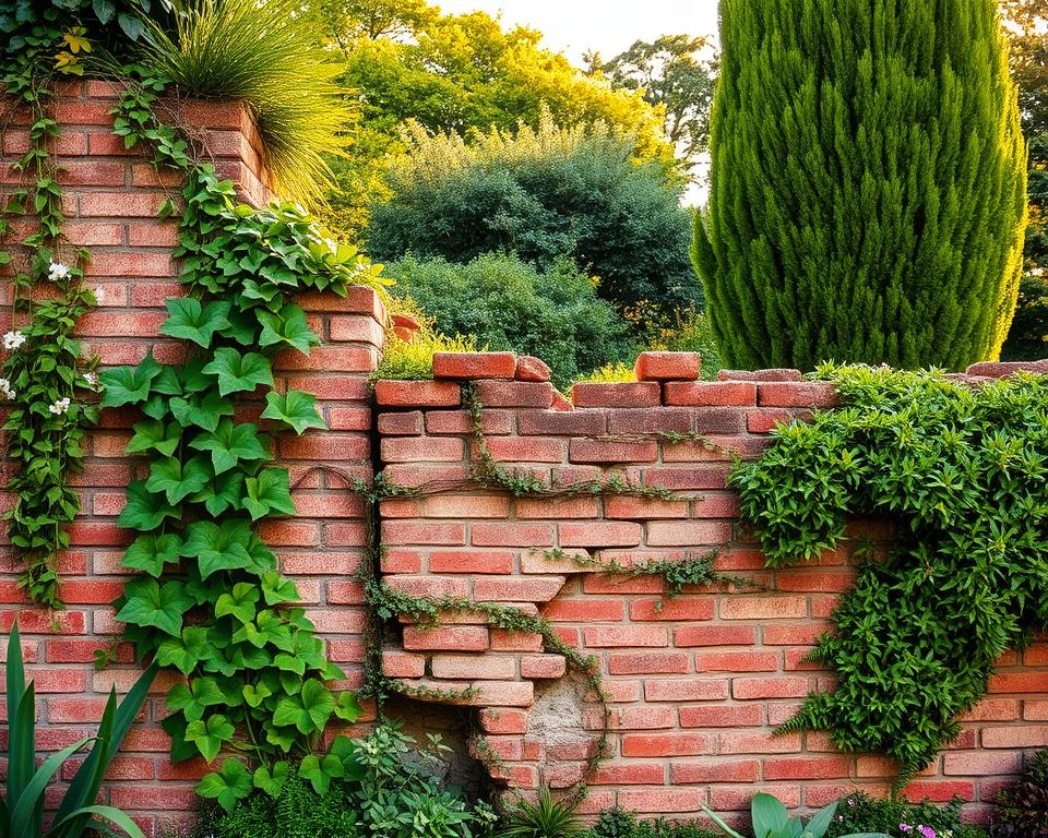 garden ruin wall planting