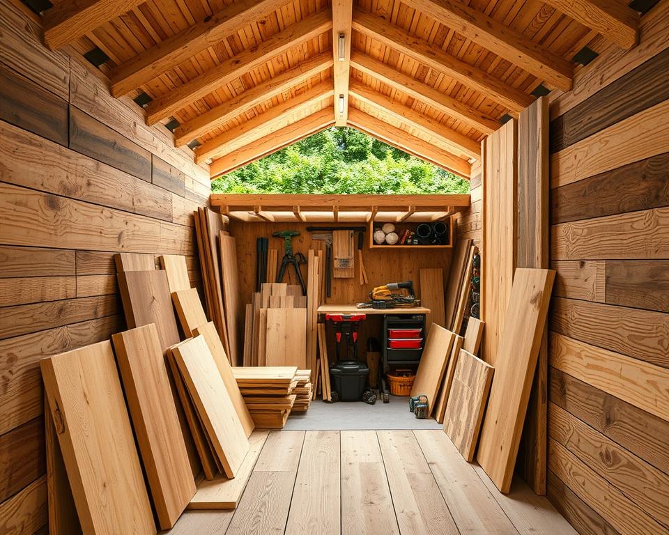 garden shed timber selection