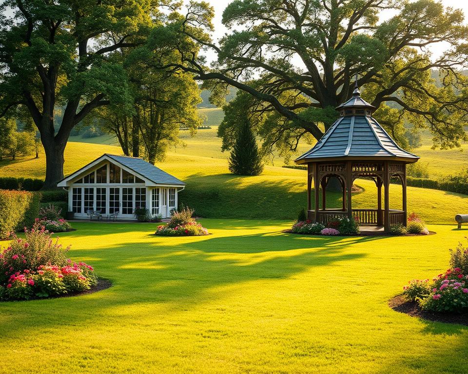 garden space assessment for summer house and gazebo placement