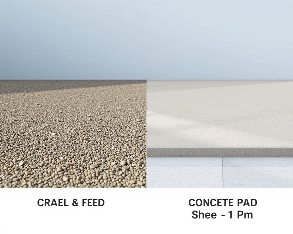 gravel shed pad versus concrete pad comparison
