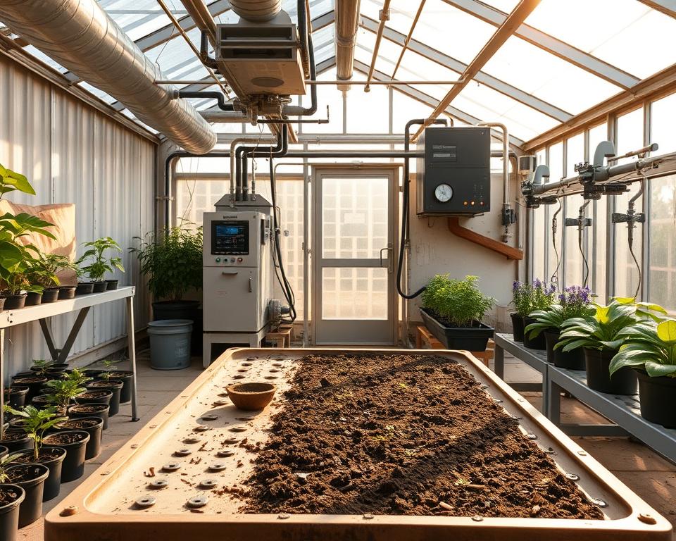 greenhouse equipment setup