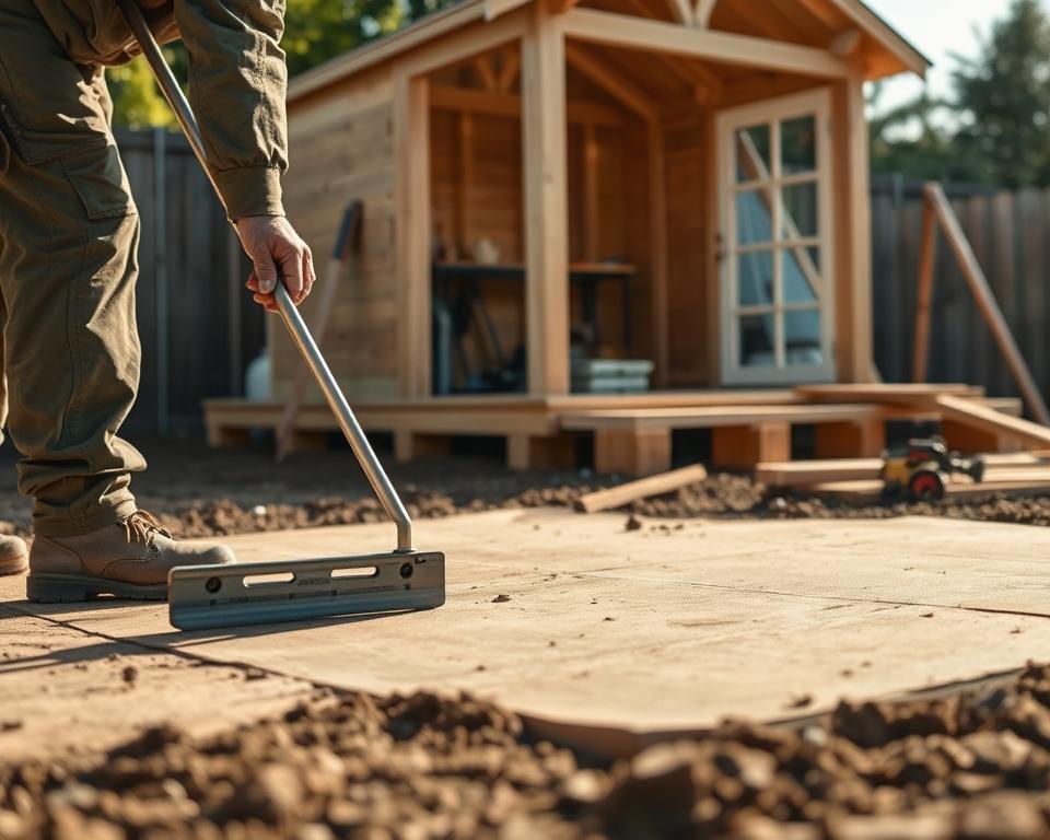 ground levelling and base installation