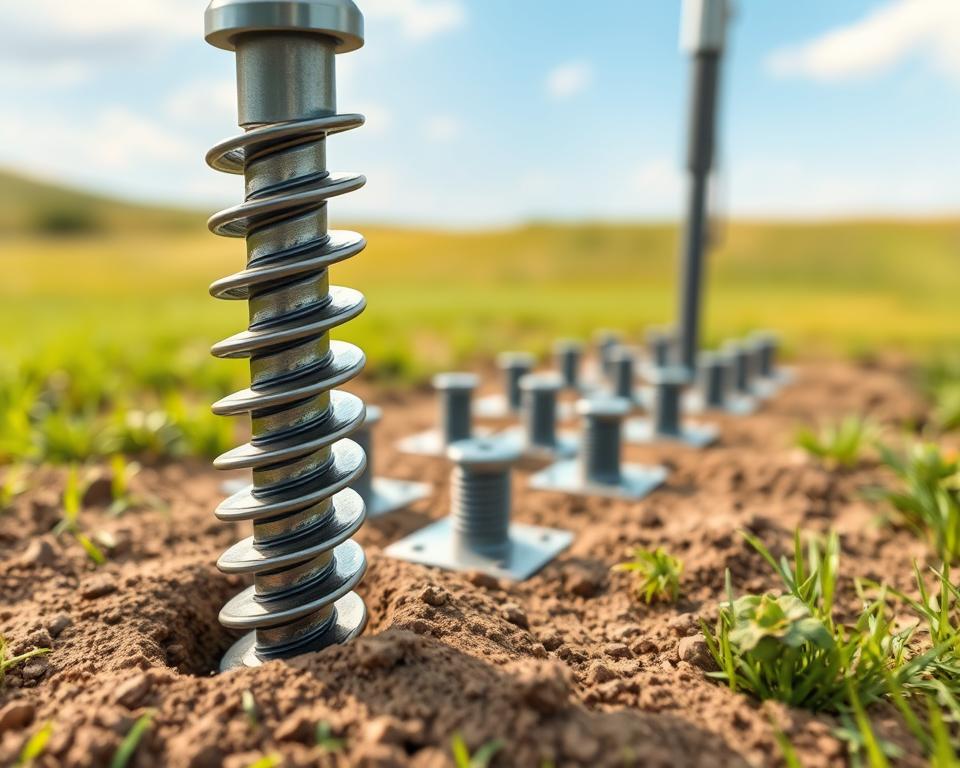 ground screw foundation installation