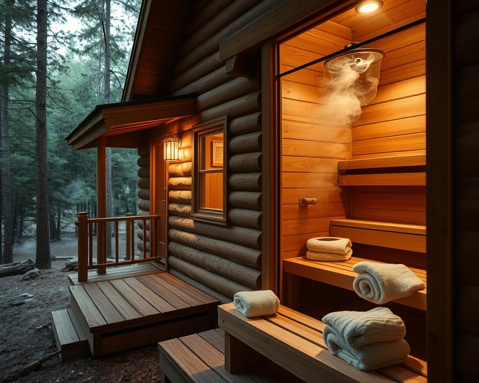 home spa log cabin