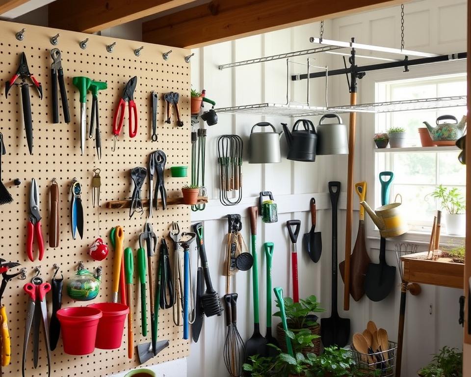 innovative hanging solutions for potting shed tools