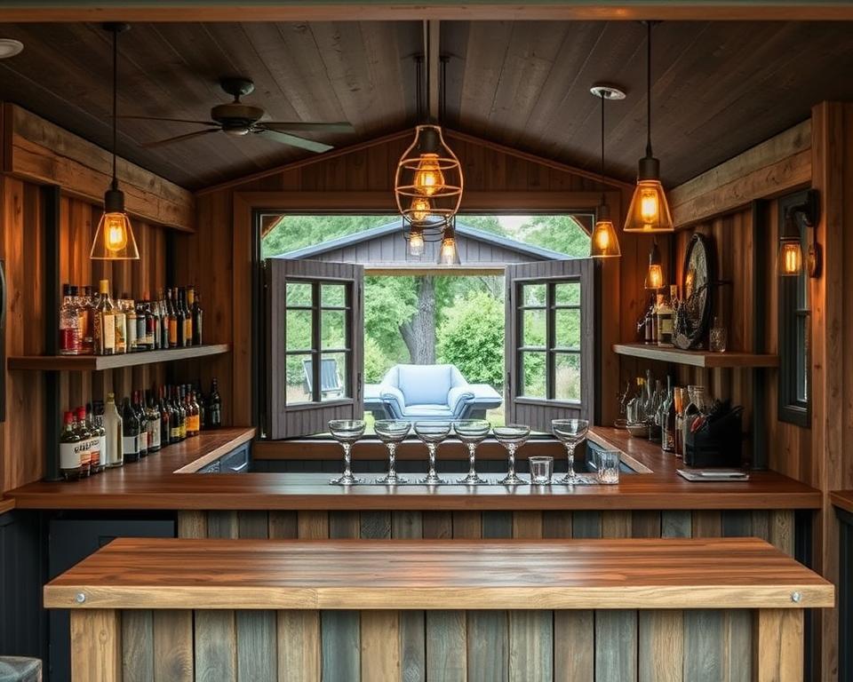 innovative shed bar cocktail station