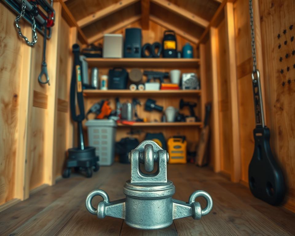 internal shed security anchor storage