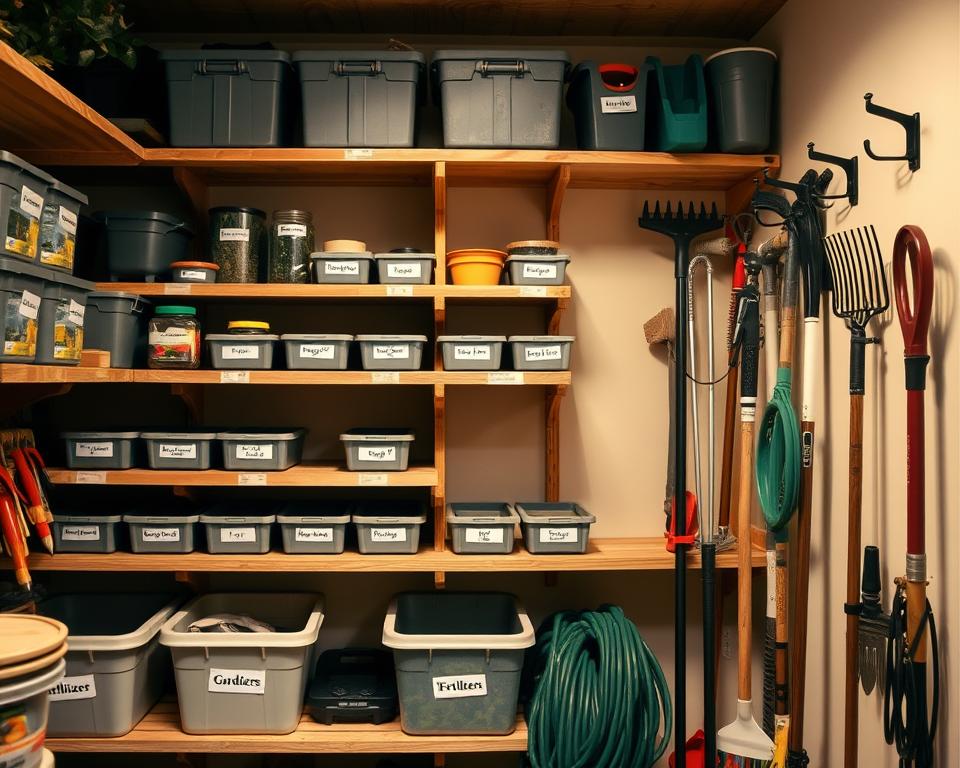 labelling garden storage areas