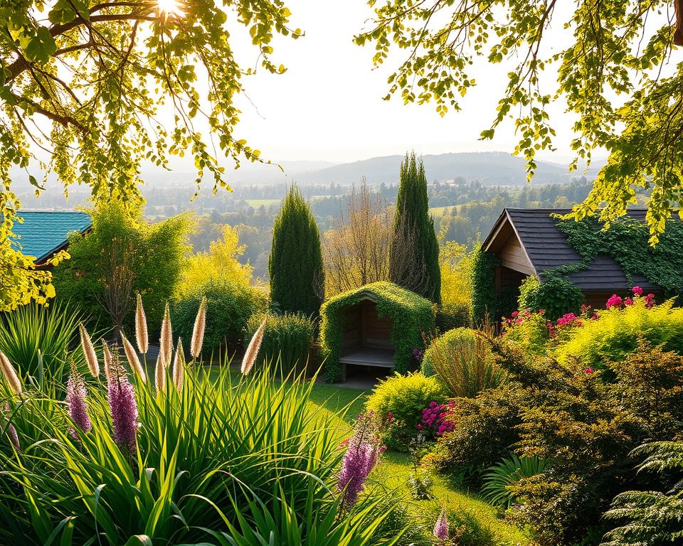 landscape design for shed screening