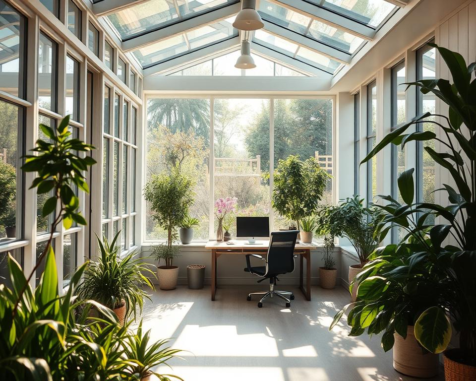 layered lighting garden office