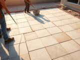 laying patio slabs on concrete