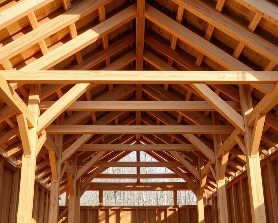 lean-to roof framework