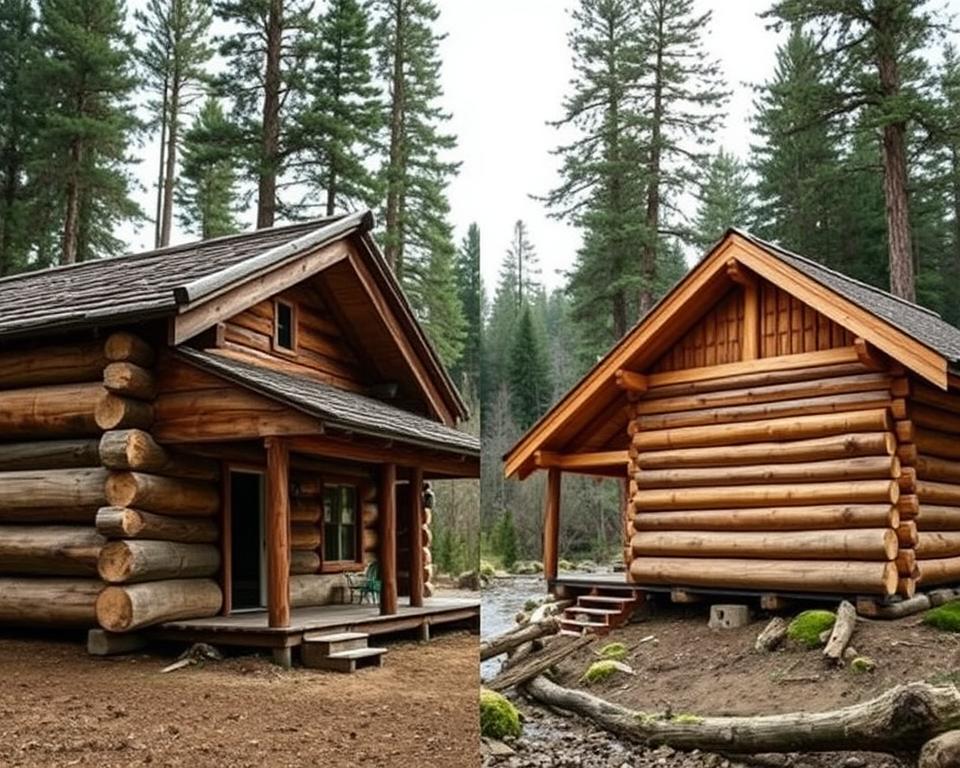log cabin construction comparison