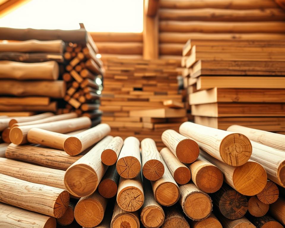 log cabin construction materials thickness