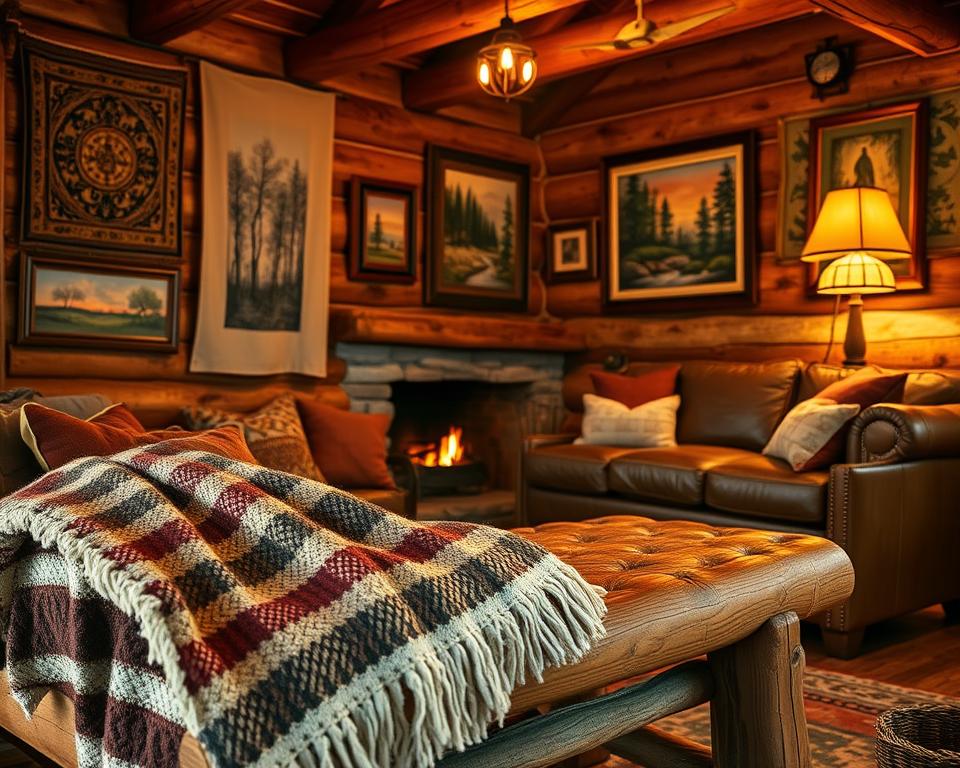 log cabin decorative textiles and accessories