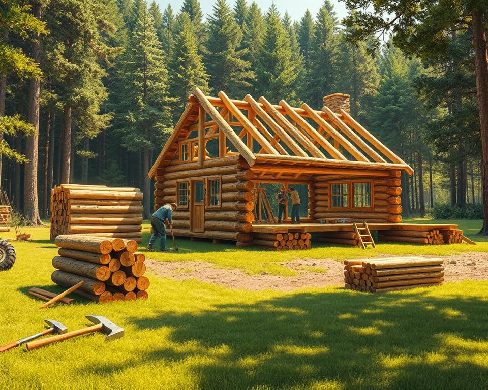 log cabin installation process