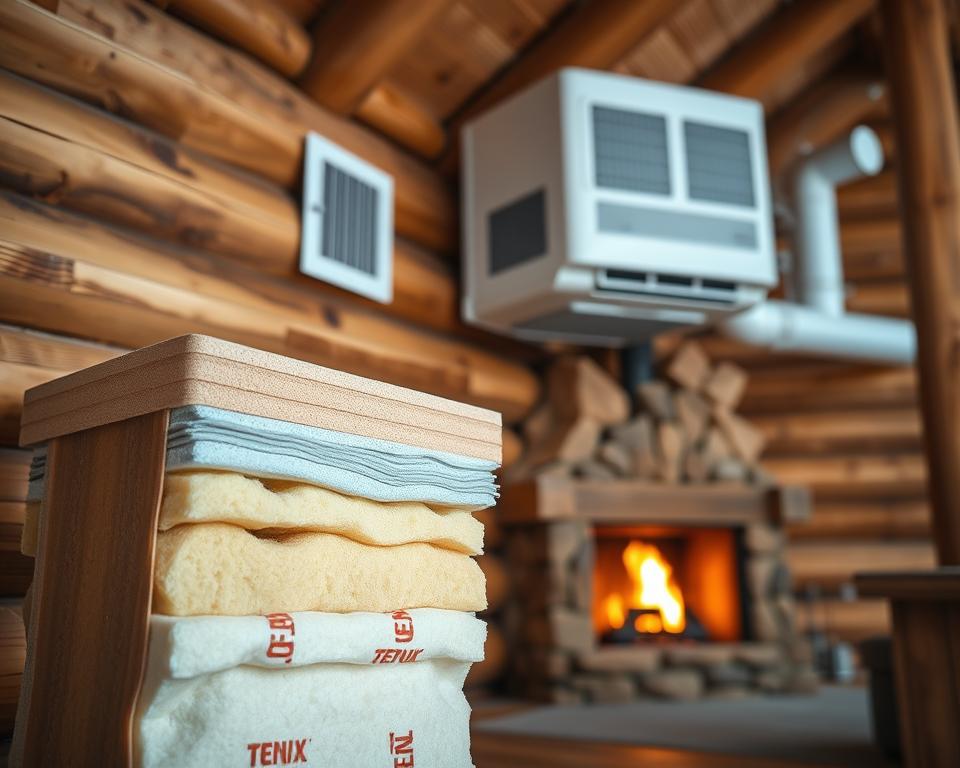 log cabin insulation and ventilation