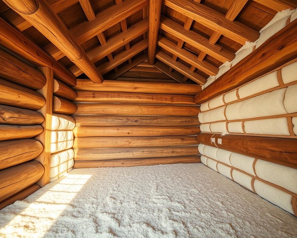 log cabin insulation structure walls floors roof
