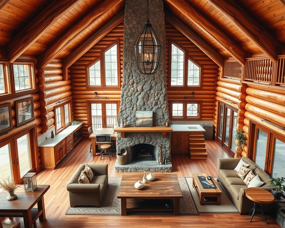 log cabin interior layout design