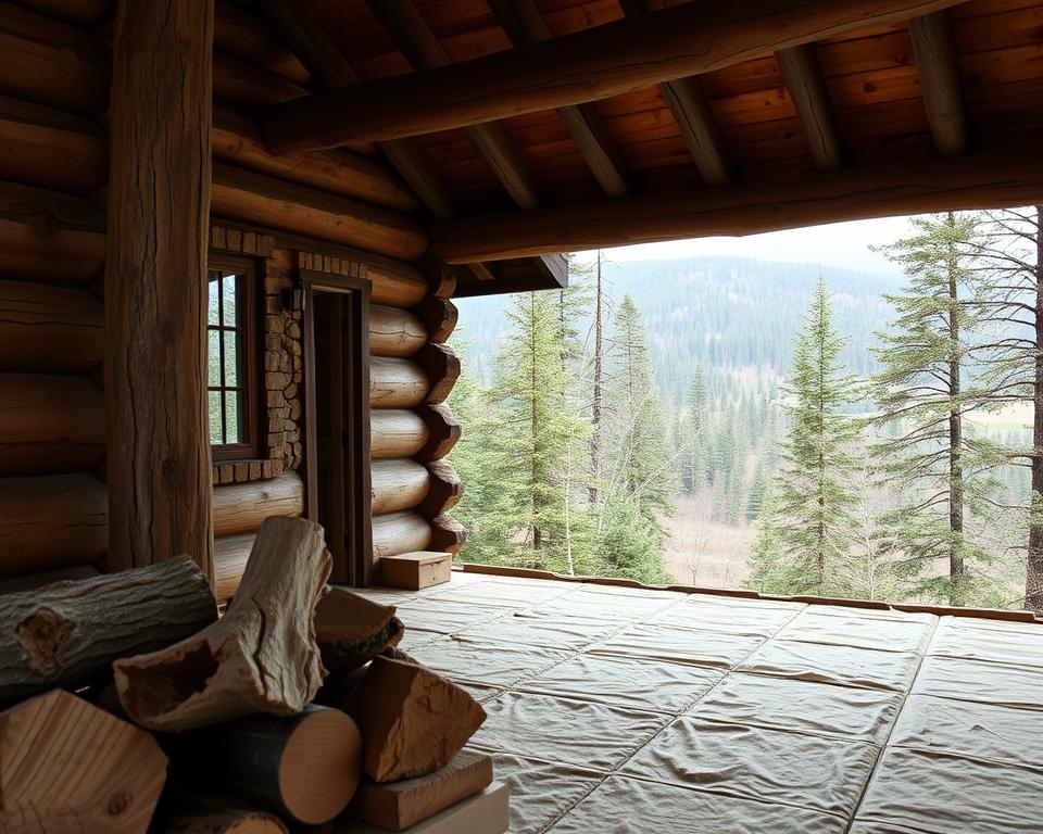 log cabin materials and insulation