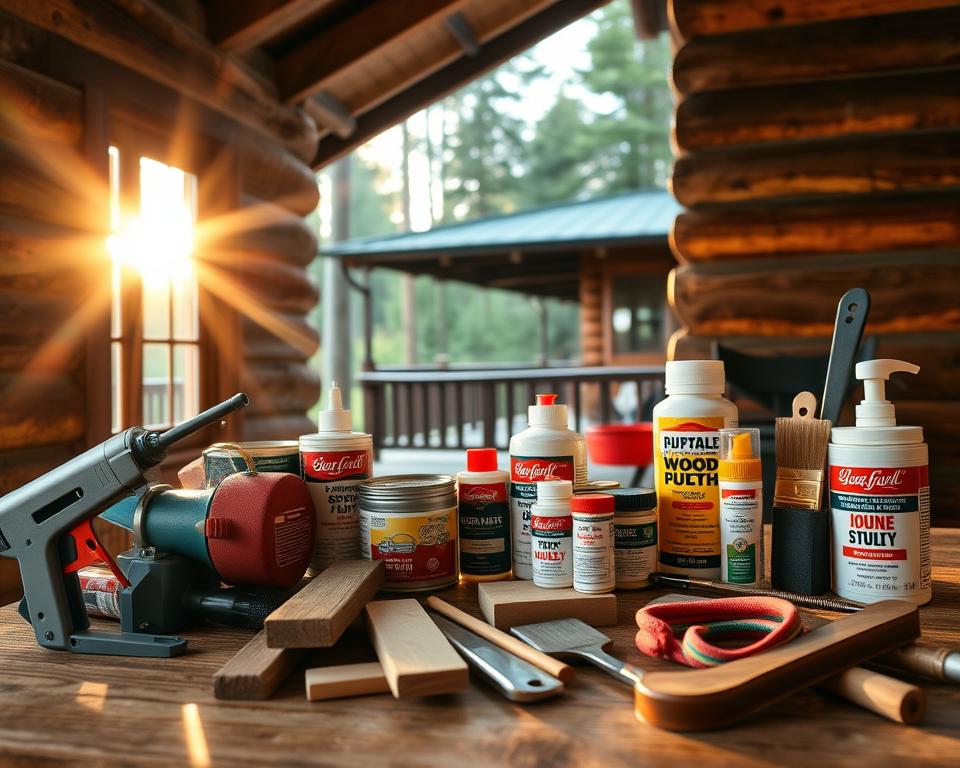 log cabin sealants and tools