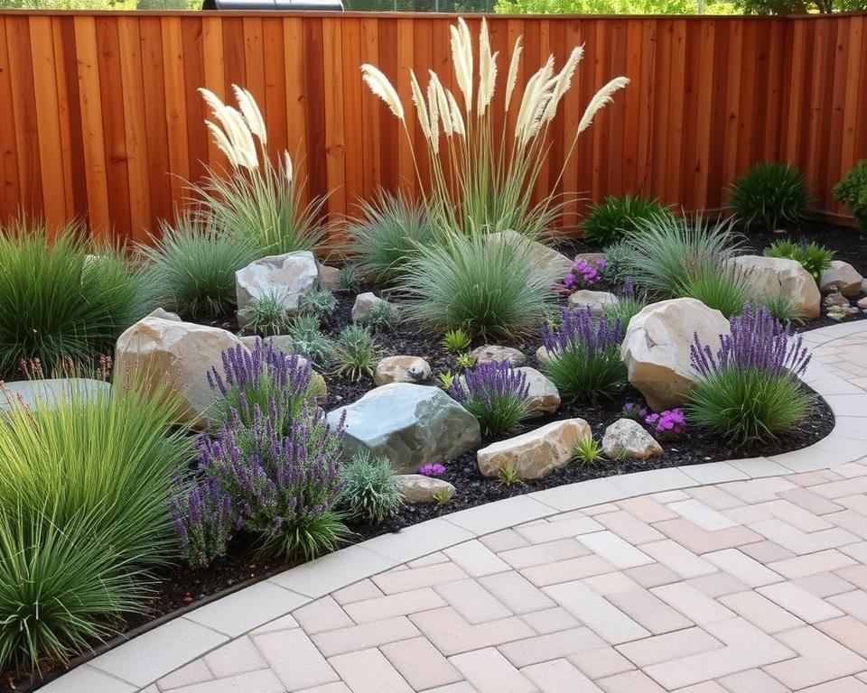 low-maintenance hardscaping garden