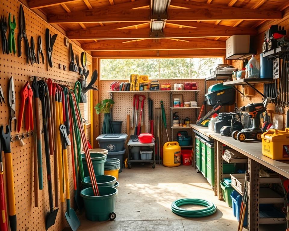 maintaining garden tool storage