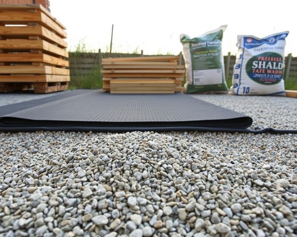 materials for gravel shed pad