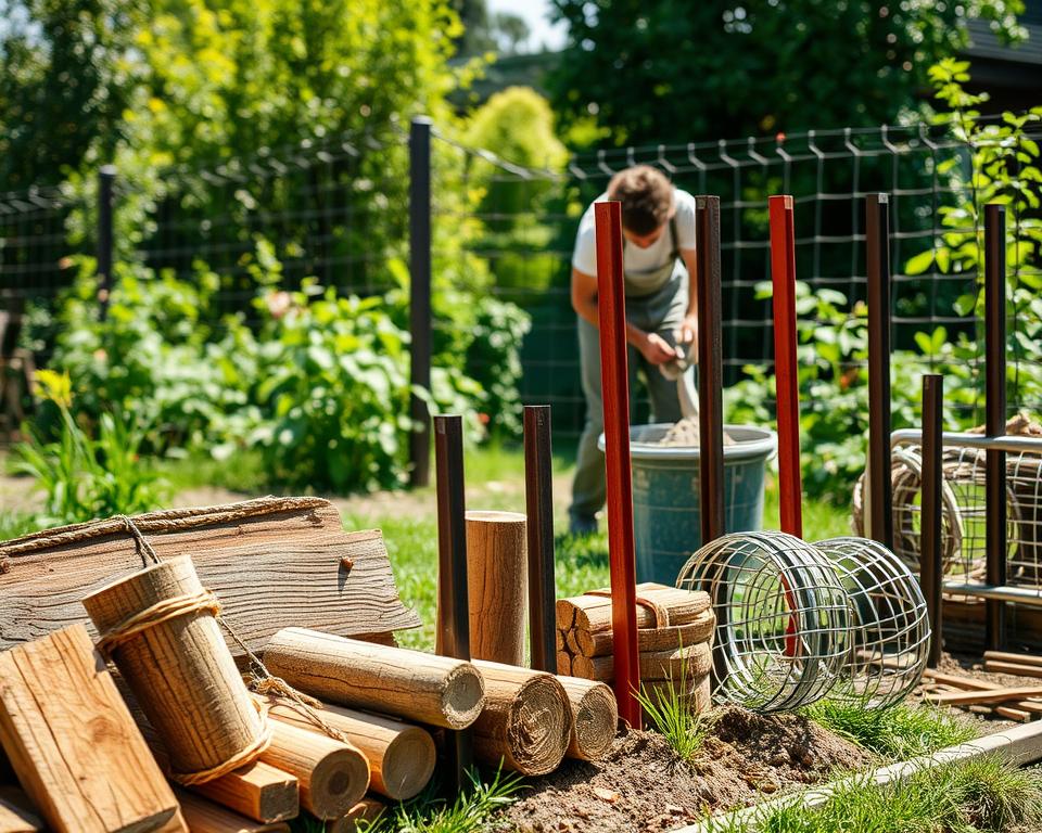 mixing materials for garden fence mixing materials for garden fence