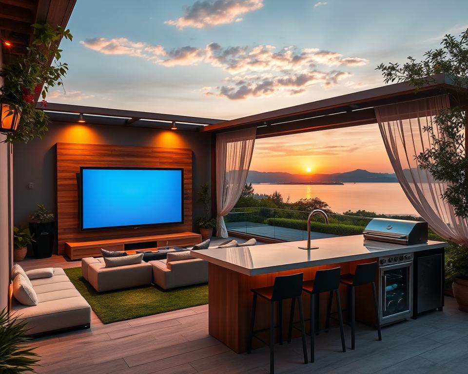 modern summer house entertainment technology