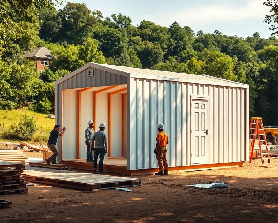 modular shed installation