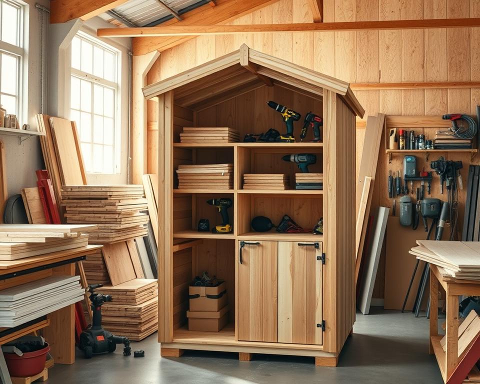 narrow shed construction materials