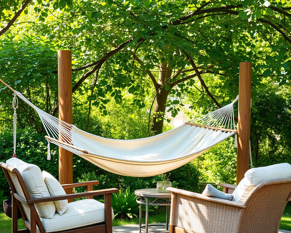 outdoor hammock and furniture