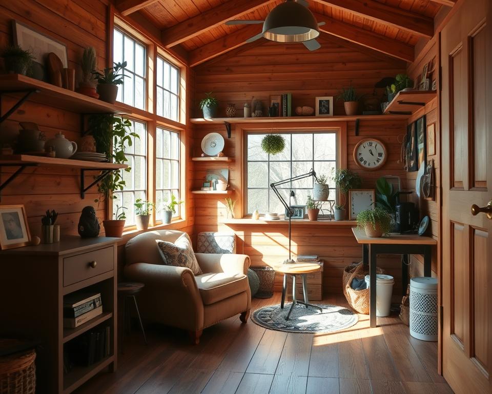 personalised shed interior space