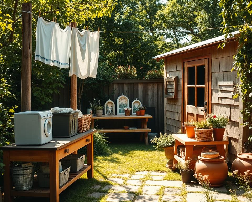 planning outdoor laundry space