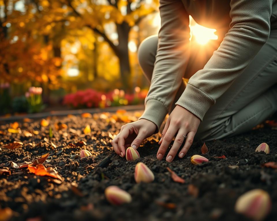 planting tulip bulbs in autumn