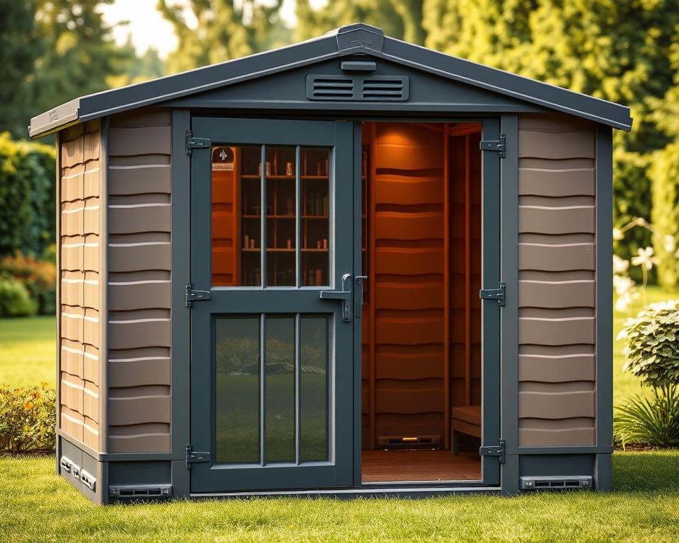 plastic shed security and ventilation features