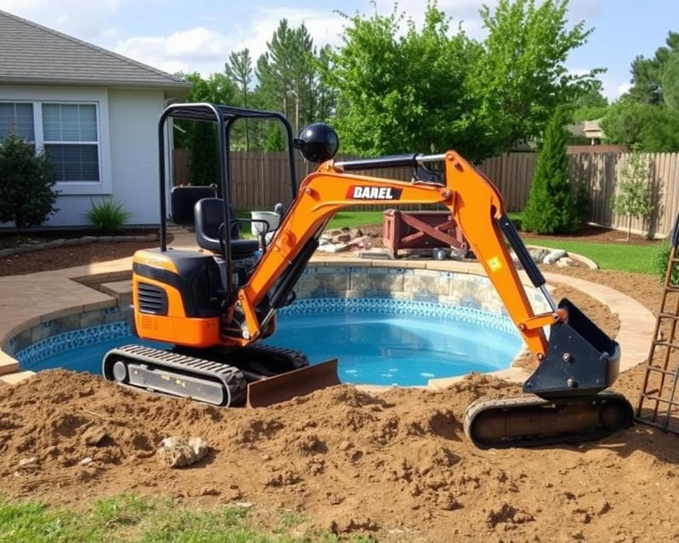 pool construction equipment rental