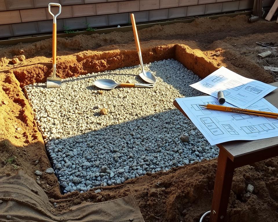 pool shed foundation preparation