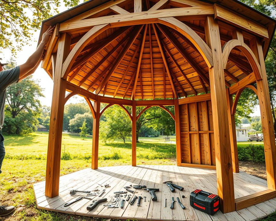 preparing gazebo disassembly preparing gazebo disassembly