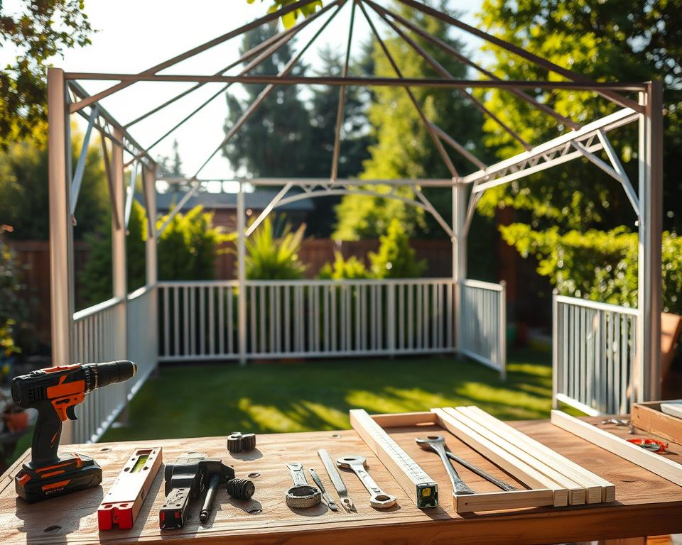 preparing metal gazebo installation