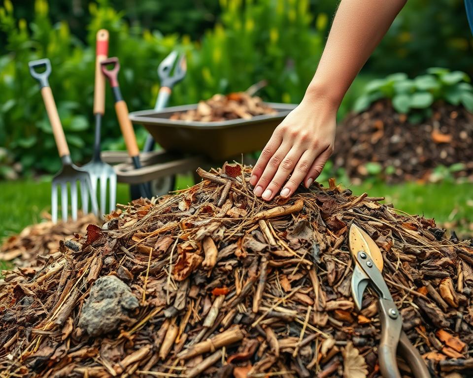 preparing organic materials for mulch