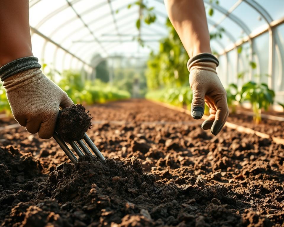 preparing soil for tomato planting